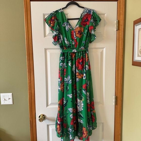 Flying Tomato Stunning Tropical Print ruffled Faux Wrap beach boho Dress - Picture 4 of 6